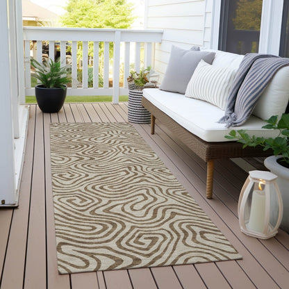 LOOMLAN Rugs Zena Beige Washable Indoor-Outdoor Rug