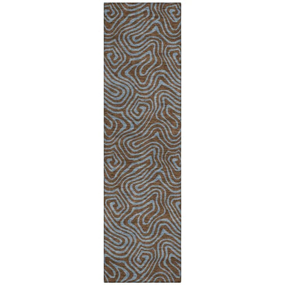LOOMLAN Rugs Zena Brown Washable Indoor-Outdoor Rug