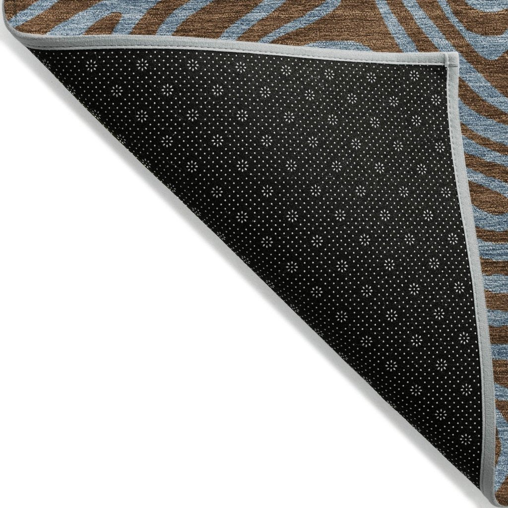 LOOMLAN Rugs Zena Brown Washable Indoor-Outdoor Rug