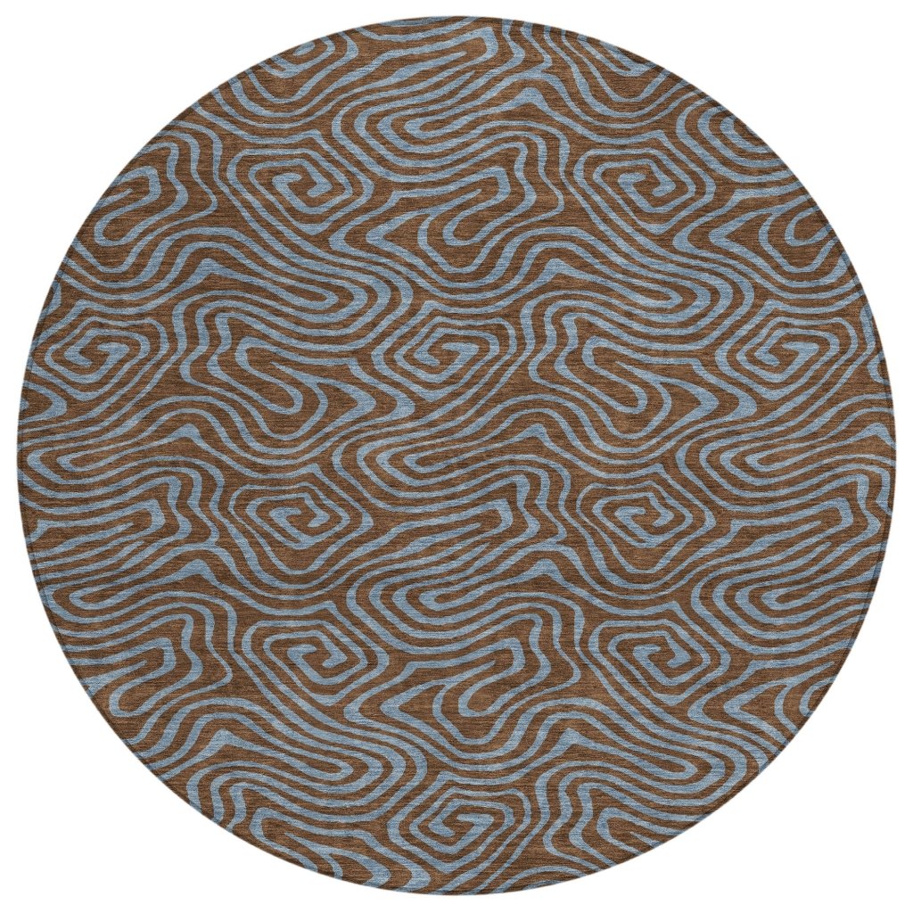 LOOMLAN Rugs Zena Brown Washable Indoor-Outdoor Rug