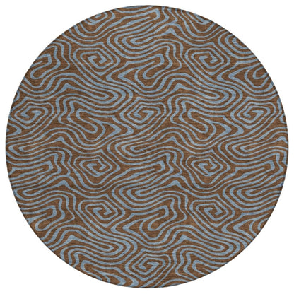 LOOMLAN Rugs Zena Brown Washable Indoor-Outdoor Rug