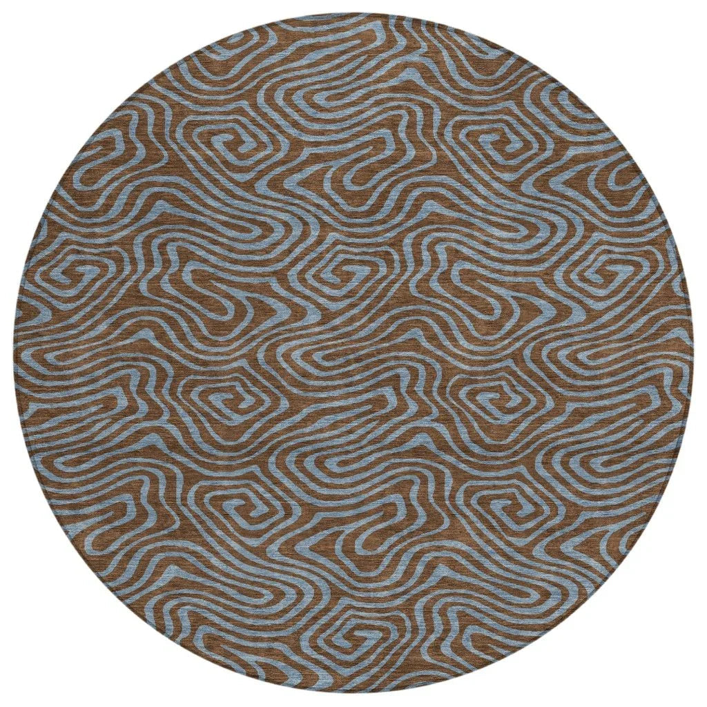 LOOMLAN Rugs Zena Brown Washable Indoor-Outdoor Rug