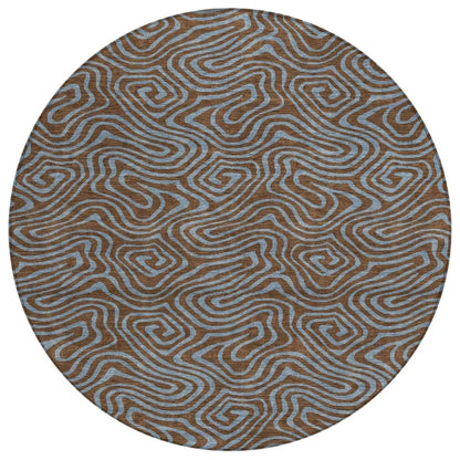 LOOMLAN Rugs Zena Brown Washable Indoor-Outdoor Rug