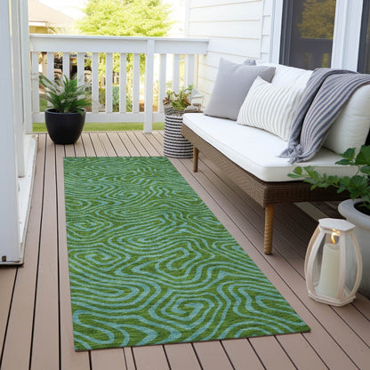LOOMLAN Rugs Zena Green Washable Indoor-Outdoor Rug