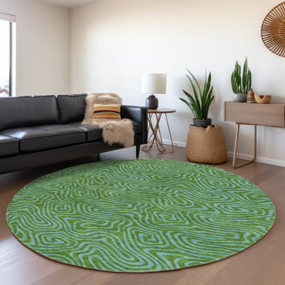 LOOMLAN Rugs Zena Green Washable Indoor-Outdoor Rug