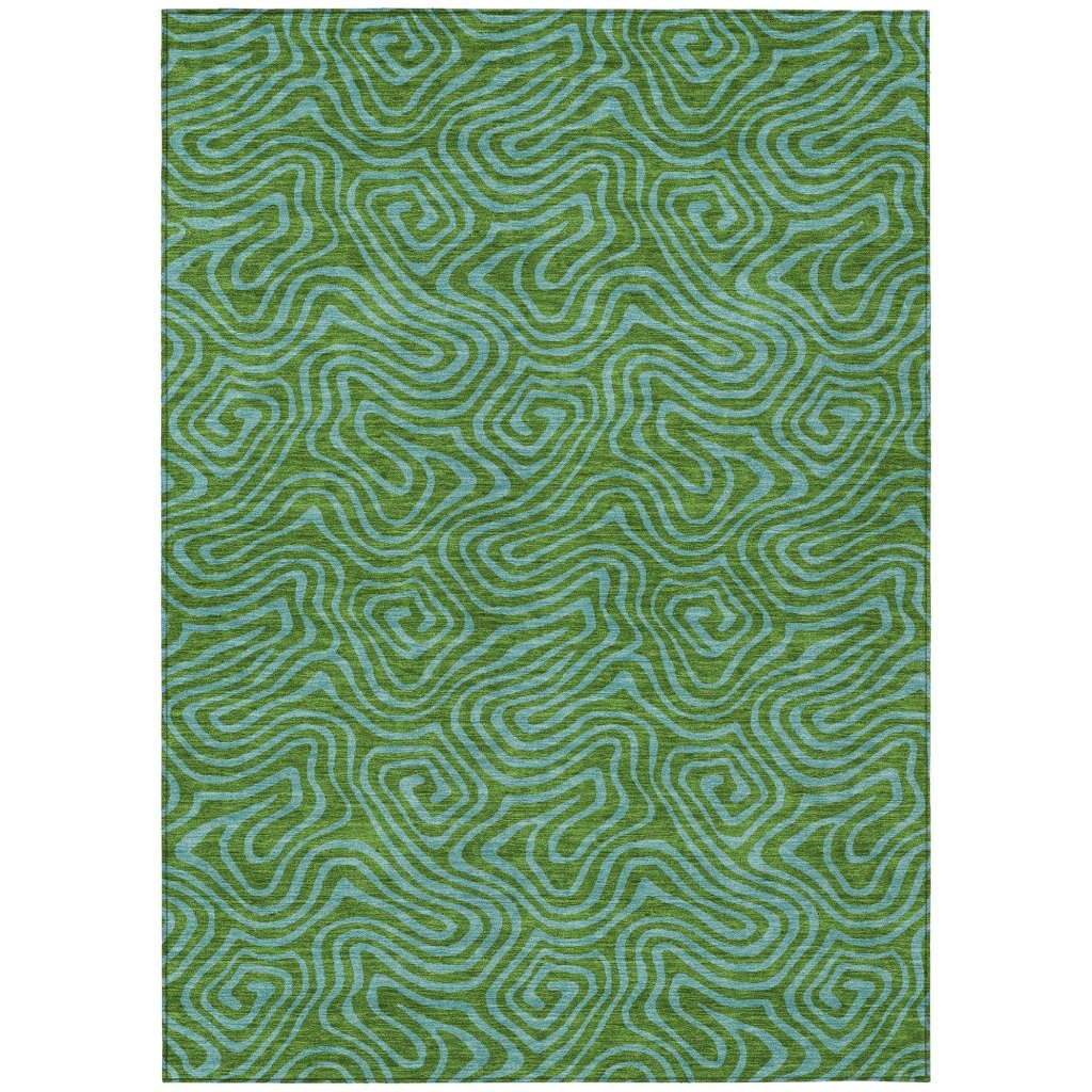 LOOMLAN Rugs Zena Green Washable Indoor-Outdoor Rug
