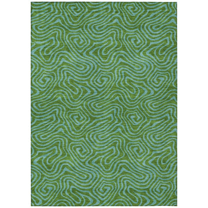 LOOMLAN Rugs Zena Green Washable Indoor-Outdoor Rug