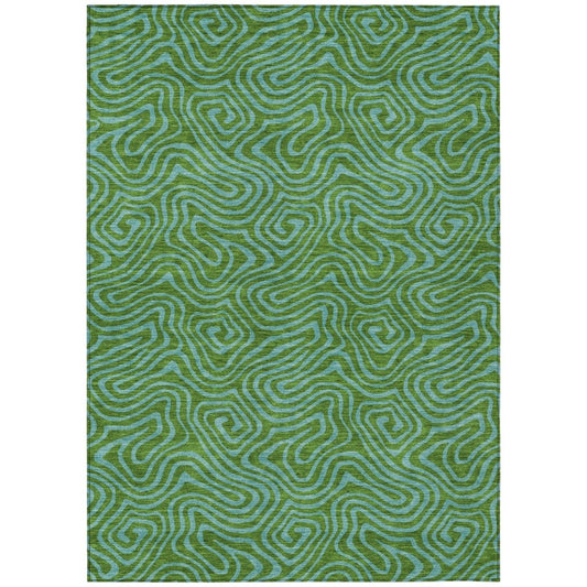 LOOMLAN Rugs Zena Green Washable Indoor-Outdoor Rug