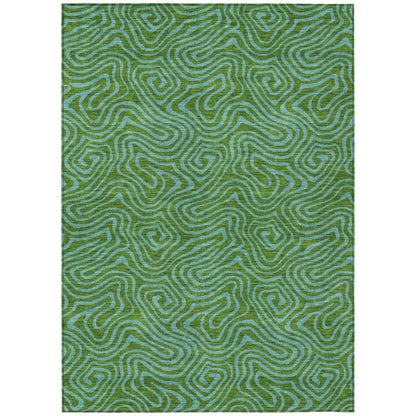 LOOMLAN Rugs Zena Green Washable Indoor-Outdoor Rug