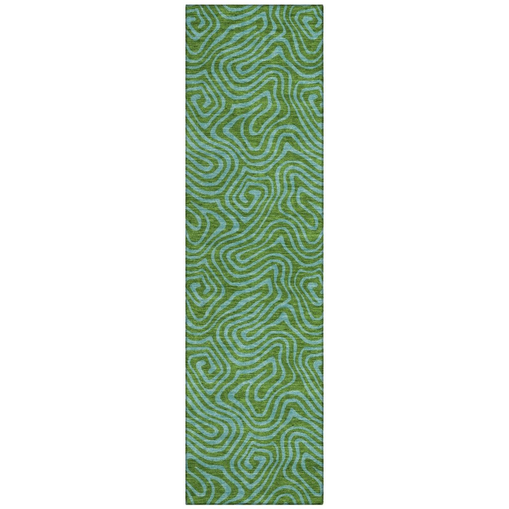 LOOMLAN Rugs Zena Green Washable Indoor-Outdoor Rug