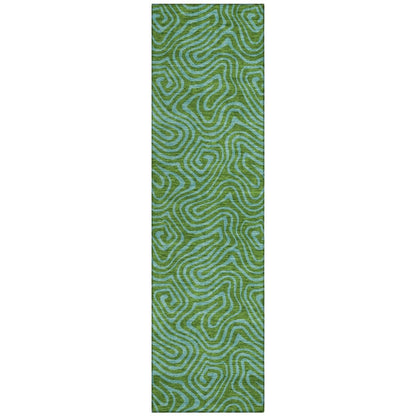 LOOMLAN Rugs Zena Green Washable Indoor-Outdoor Rug