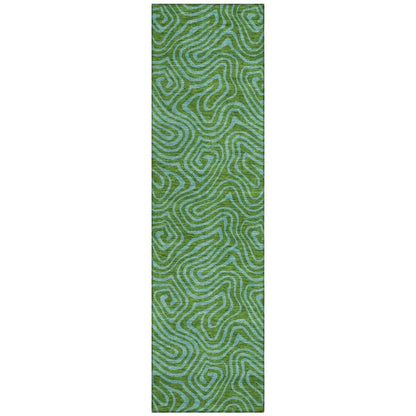 LOOMLAN Rugs Zena Green Washable Indoor-Outdoor Rug