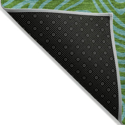 LOOMLAN Rugs Zena Green Washable Indoor-Outdoor Rug