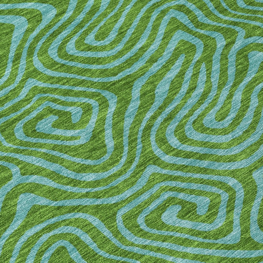 LOOMLAN Rugs Zena Green Washable Indoor-Outdoor Rug