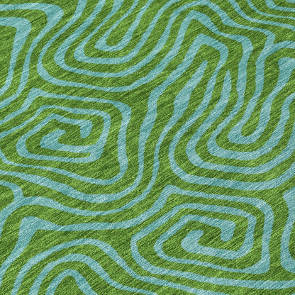 LOOMLAN Rugs Zena Green Washable Indoor-Outdoor Rug