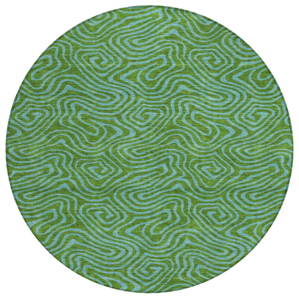 LOOMLAN Rugs Zena Green Washable Indoor-Outdoor Rug