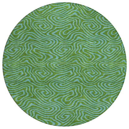 LOOMLAN Rugs Zena Green Washable Indoor-Outdoor Rug