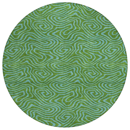 LOOMLAN Rugs Zena Green Washable Indoor-Outdoor Rug
