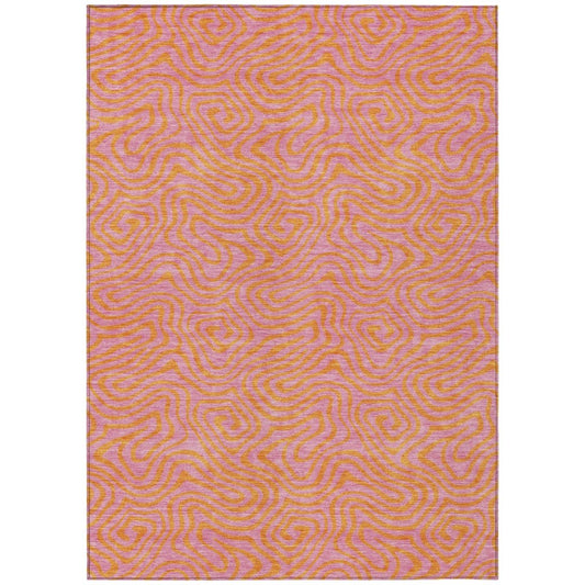 LOOMLAN Rugs Zena Pink Washable Indoor-Outdoor Rug
