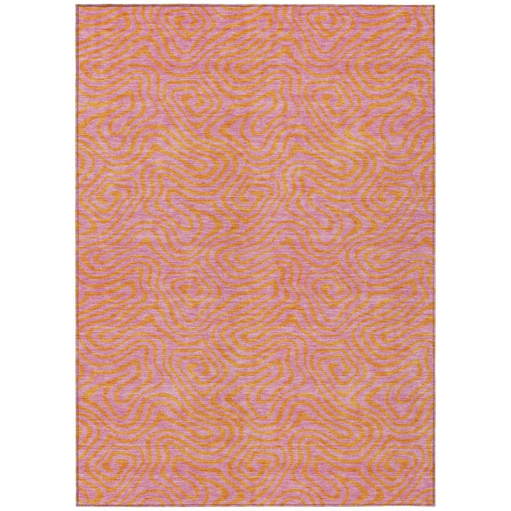Zena Pink Washable Indoor-Outdoor Rug