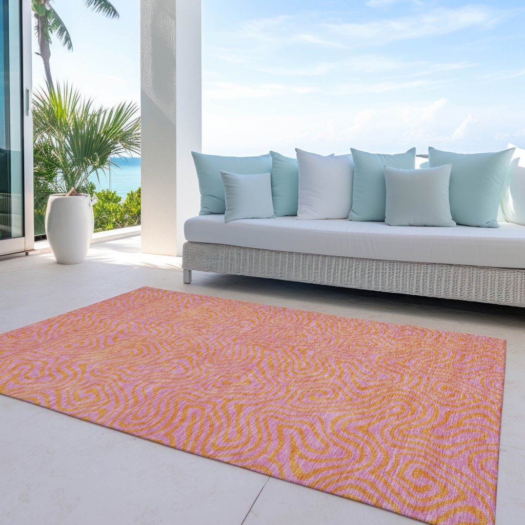 Zena Pink Washable Indoor - Outdoor Rug - LOOMLAN - LOOMLAN Rugs - Outdoor Rugs