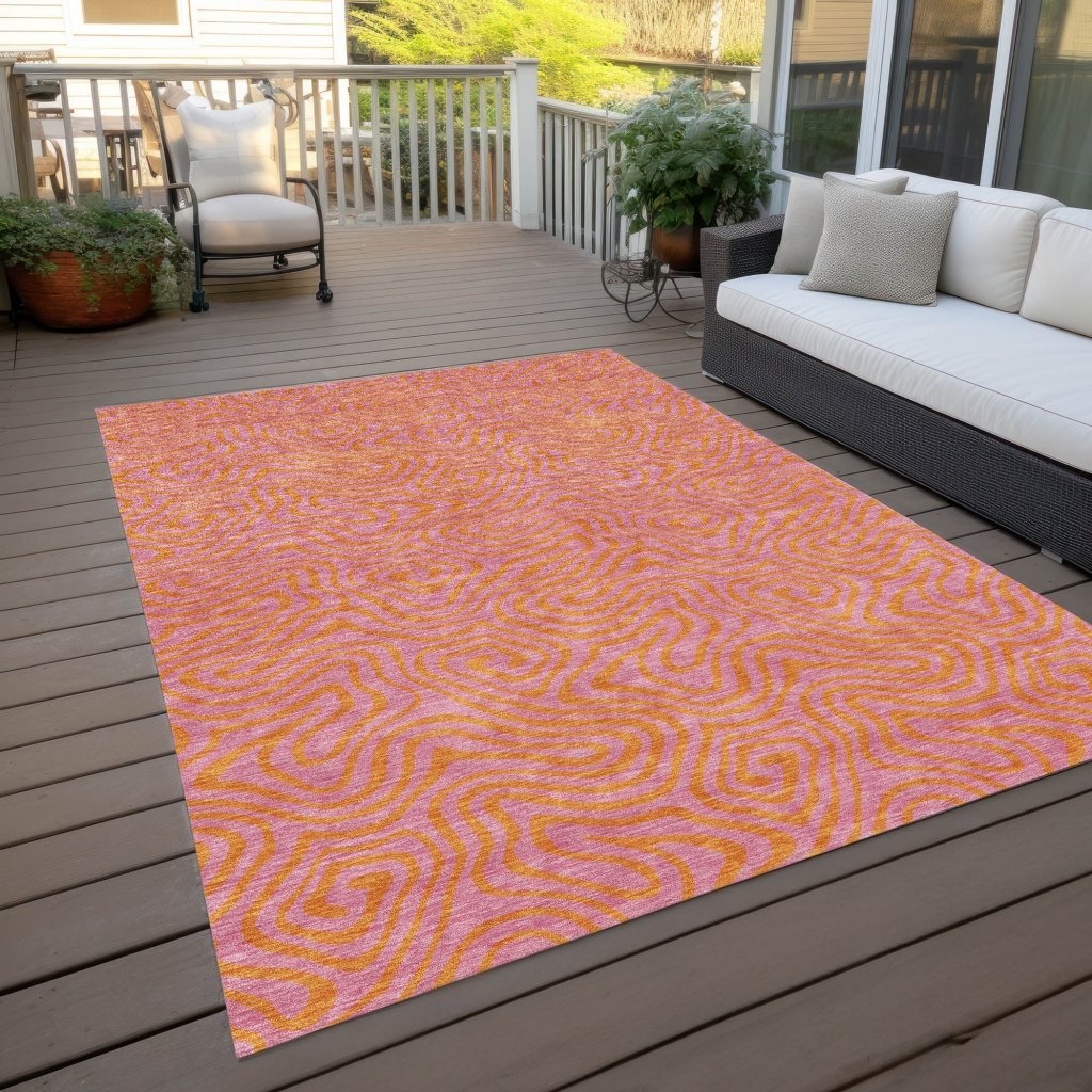 Zena Pink Washable Indoor - Outdoor Rug - LOOMLAN - LOOMLAN Rugs - Outdoor Rugs