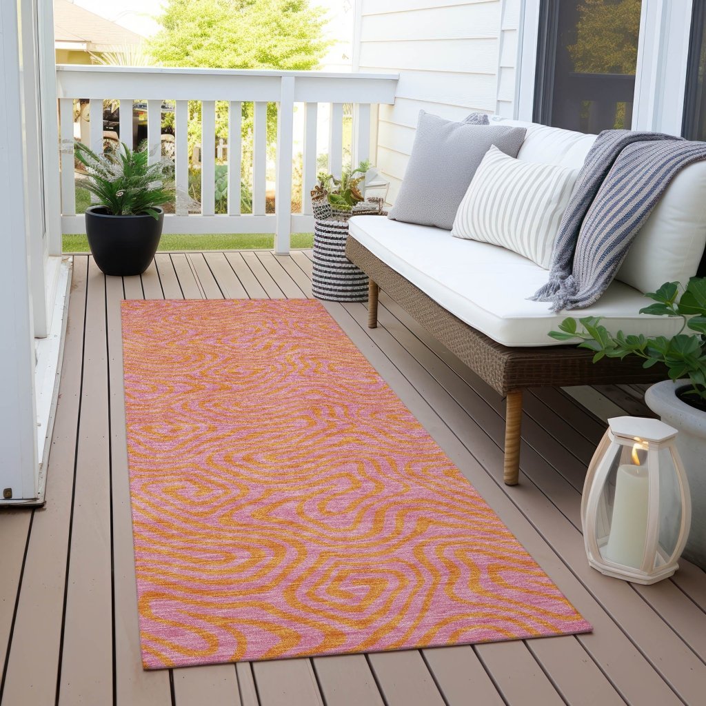 Zena Pink Washable Indoor - Outdoor Rug - LOOMLAN - LOOMLAN Rugs - Outdoor Rugs