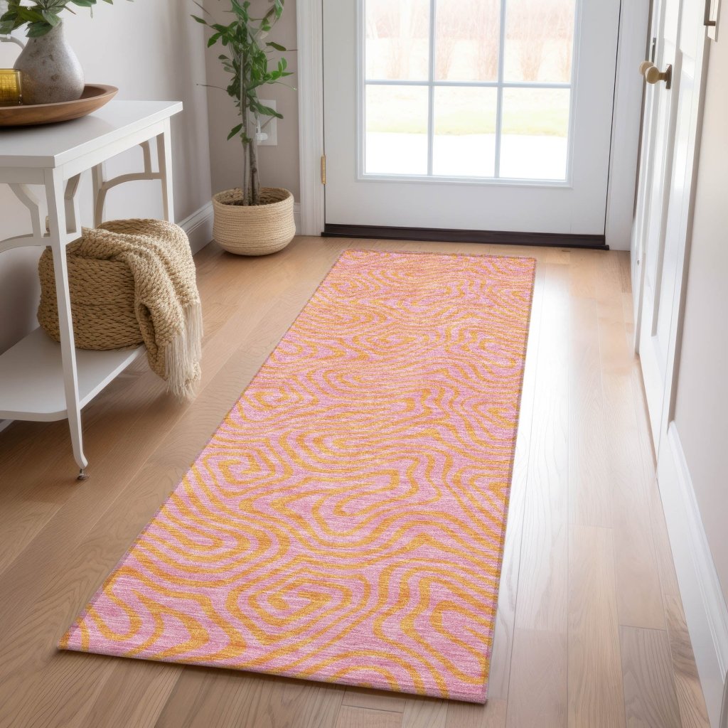 Zena Pink Washable Indoor - Outdoor Rug - LOOMLAN - LOOMLAN Rugs - Outdoor Rugs