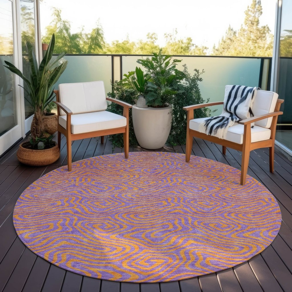 LOOMLAN Rugs Zena Purple Washable Indoor-Outdoor Rug
