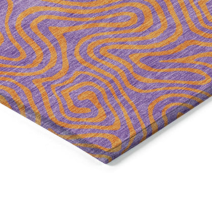 LOOMLAN Rugs Zena Purple Washable Indoor-Outdoor Rug