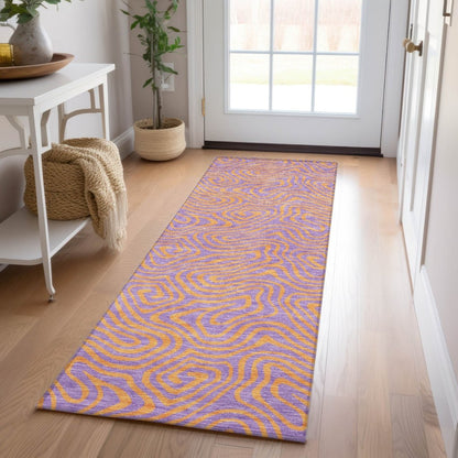 LOOMLAN Rugs Zena Purple Washable Indoor-Outdoor Rug