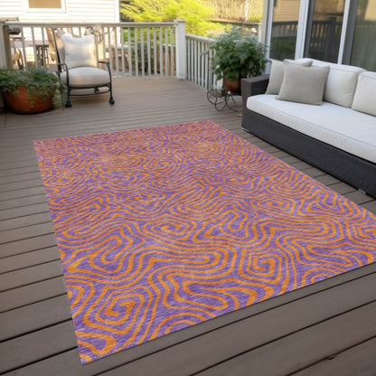 LOOMLAN Rugs Zena Purple Washable Indoor-Outdoor Rug