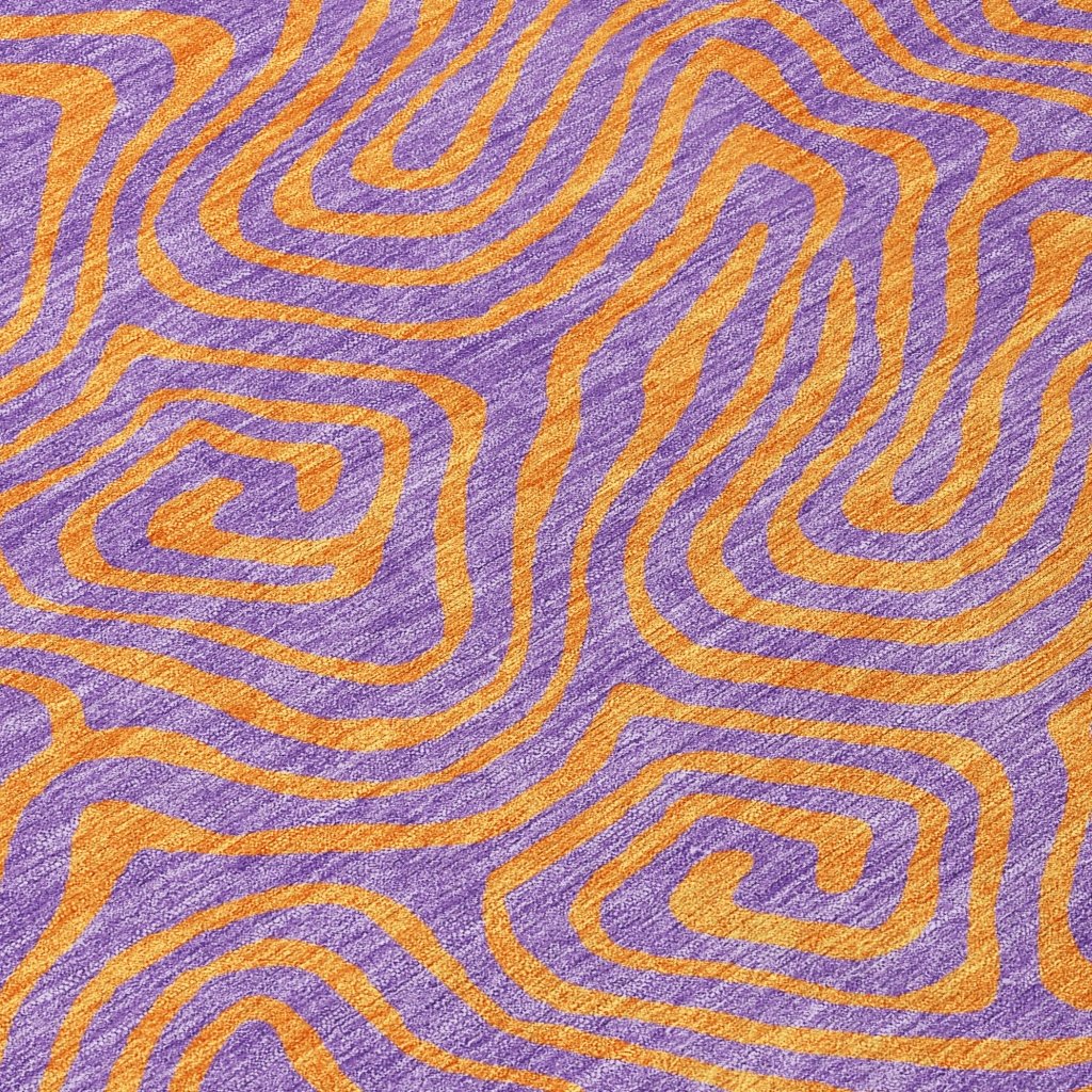 LOOMLAN Rugs Zena Purple Washable Indoor-Outdoor Rug