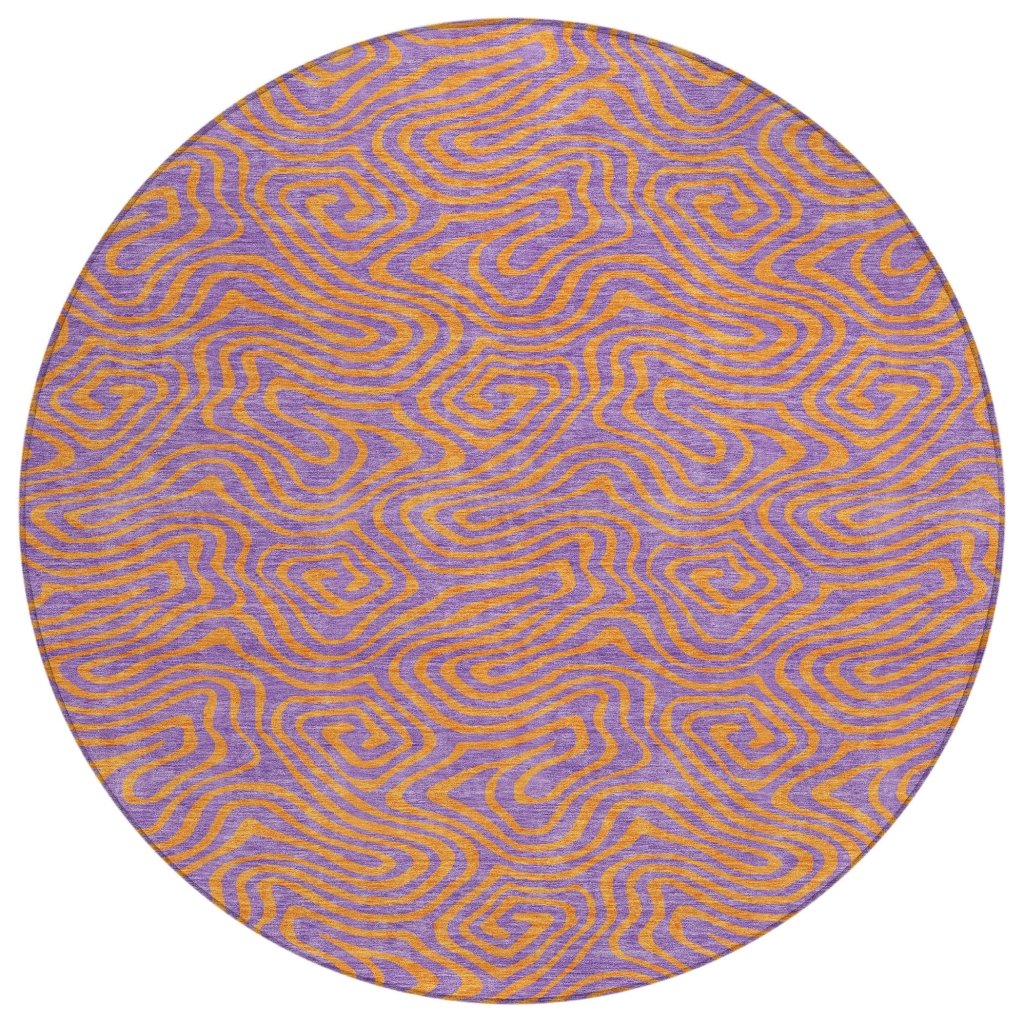 LOOMLAN Rugs Zena Purple Washable Indoor-Outdoor Rug