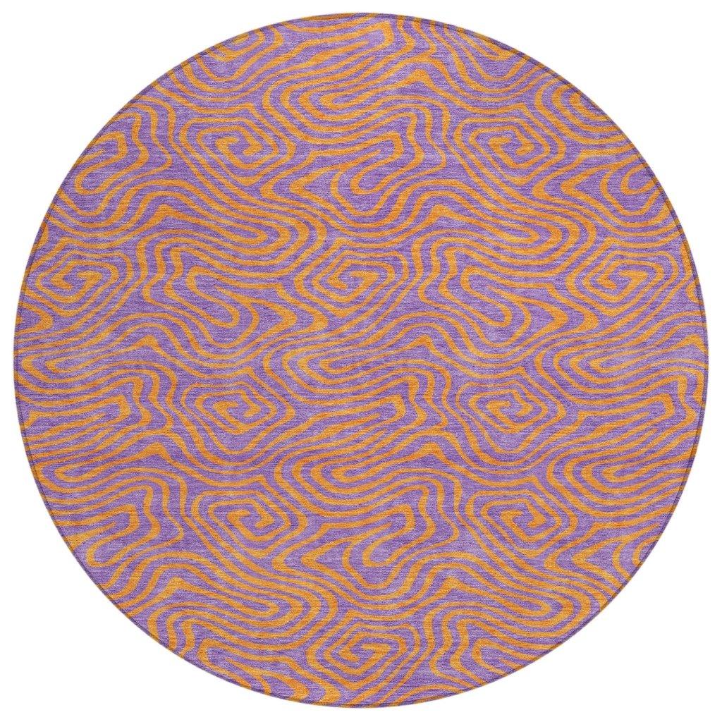 LOOMLAN Rugs Zena Purple Washable Indoor-Outdoor Rug