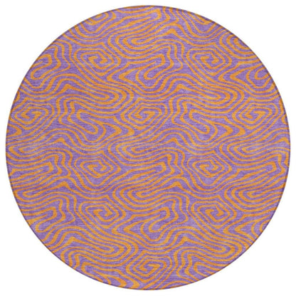 LOOMLAN Rugs Zena Purple Washable Indoor-Outdoor Rug