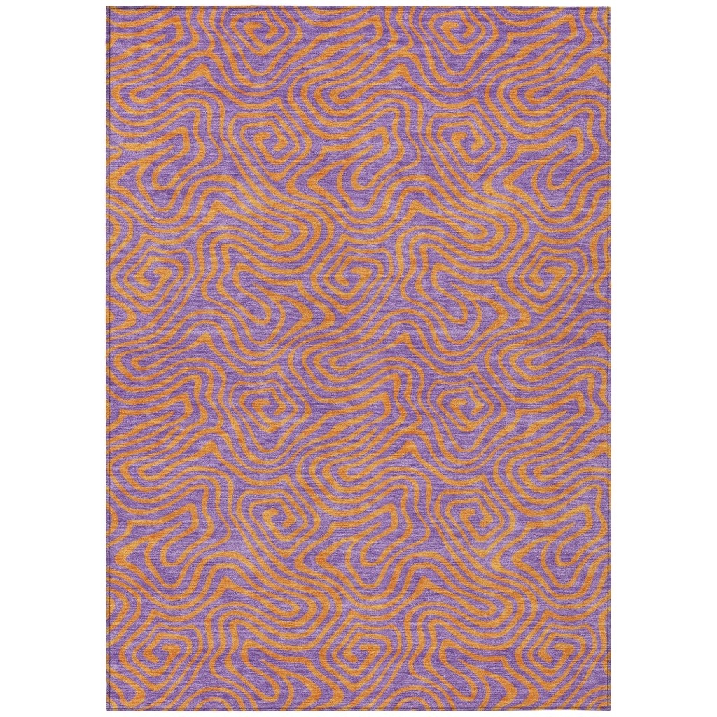 LOOMLAN Rugs Zena Purple Washable Indoor-Outdoor Rug