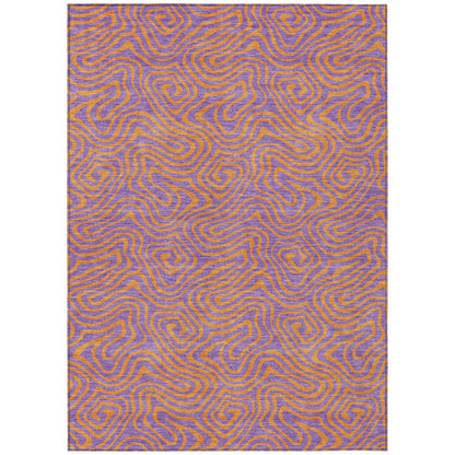 LOOMLAN Rugs Zena Purple Washable Indoor-Outdoor Rug