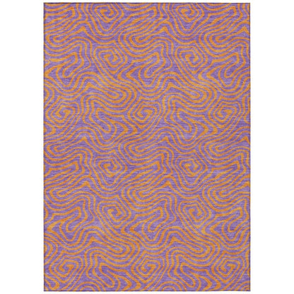 LOOMLAN Rugs Zena Purple Washable Indoor-Outdoor Rug