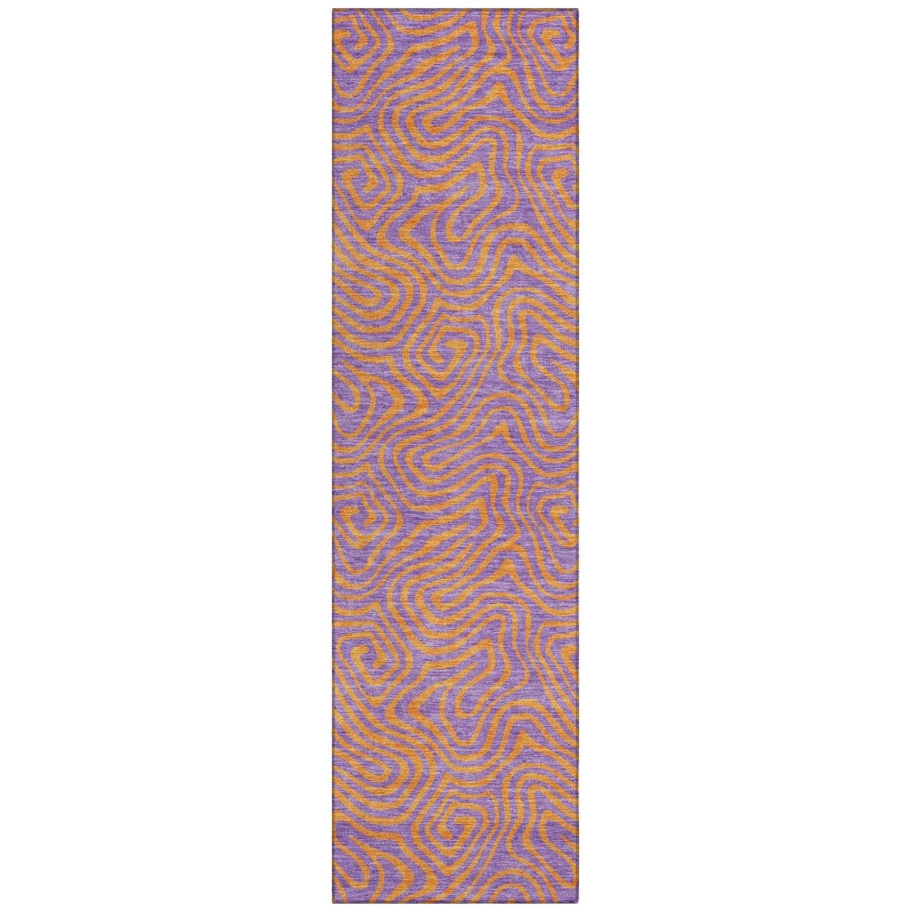 LOOMLAN Rugs Zena Purple Washable Indoor-Outdoor Rug