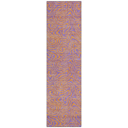 LOOMLAN Rugs Zena Purple Washable Indoor-Outdoor Rug