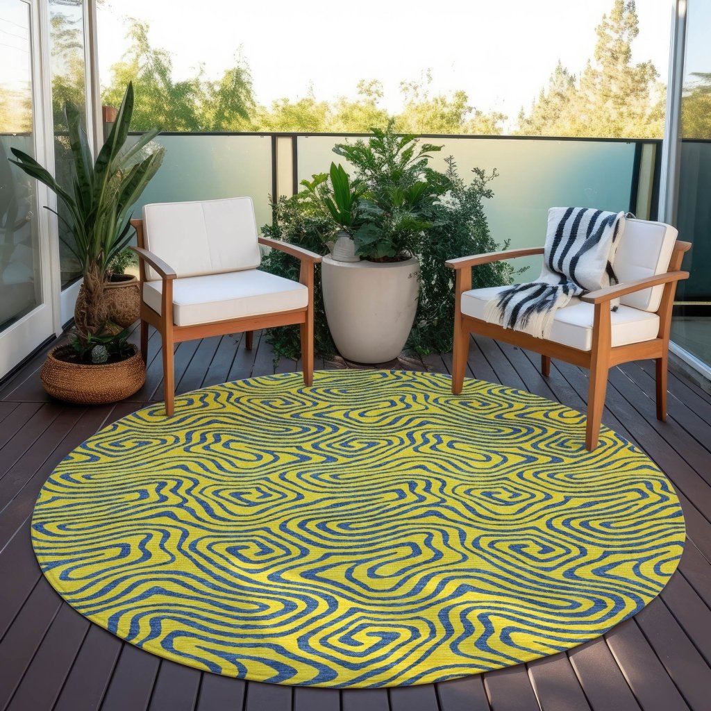 LOOMLAN Rugs Zena Yellow Washable Indoor-Outdoor Rug