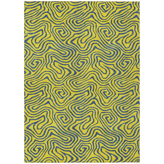 LOOMLAN Rugs Zena Yellow Washable Indoor-Outdoor Rug