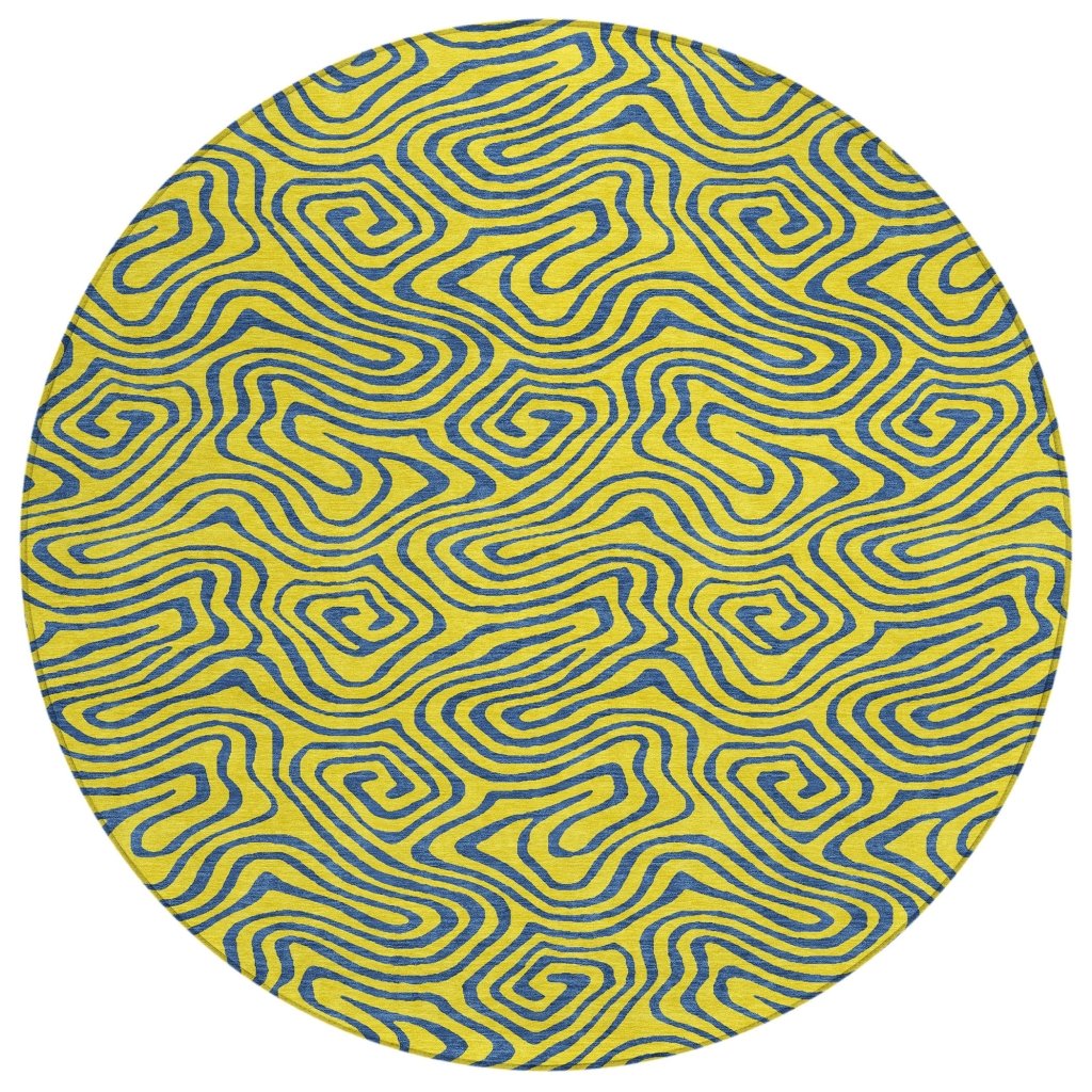 LOOMLAN Rugs Zena Yellow Washable Indoor-Outdoor Rug