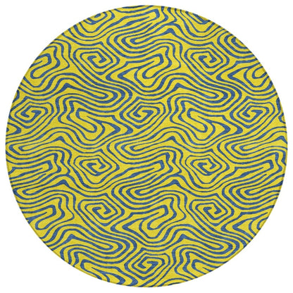 LOOMLAN Rugs Zena Yellow Washable Indoor-Outdoor Rug