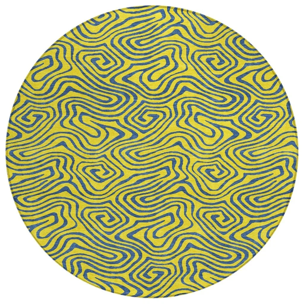 LOOMLAN Rugs Zena Yellow Washable Indoor-Outdoor Rug