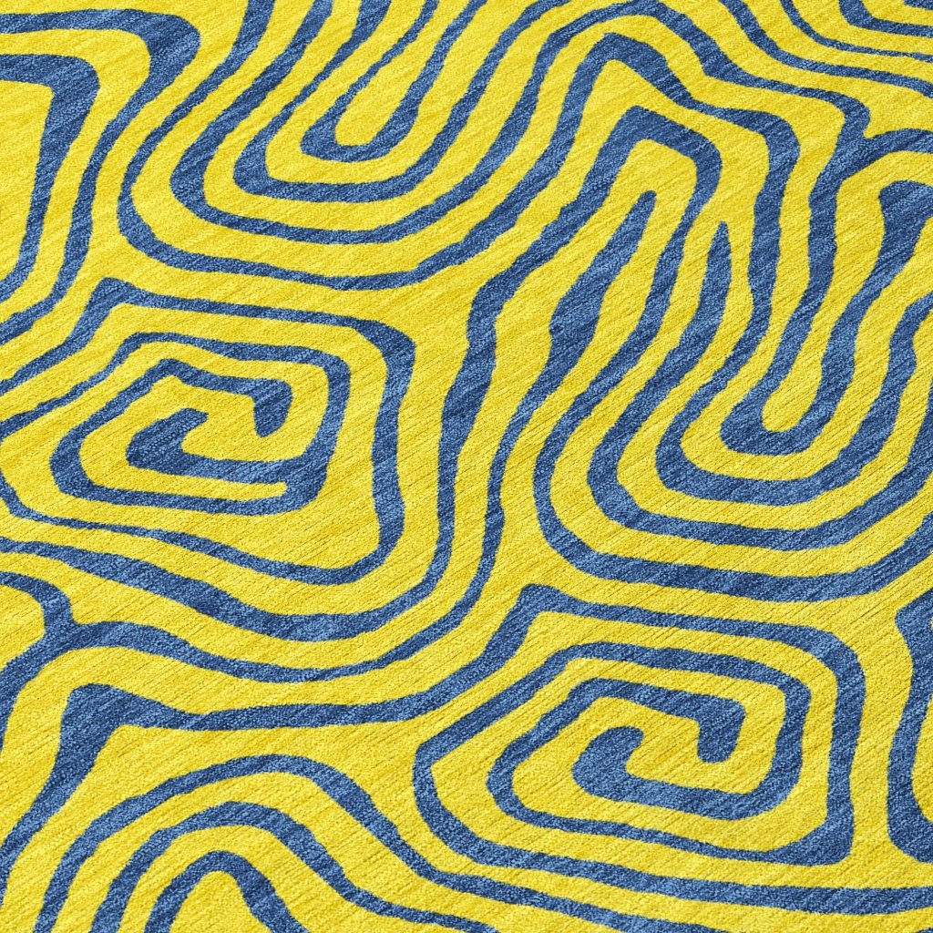 LOOMLAN Rugs Zena Yellow Washable Indoor-Outdoor Rug