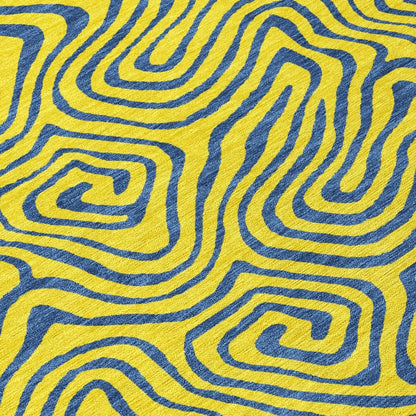 LOOMLAN Rugs Zena Yellow Washable Indoor-Outdoor Rug