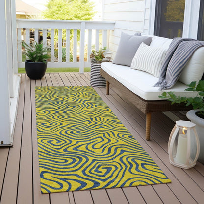 LOOMLAN Rugs Zena Yellow Washable Indoor-Outdoor Rug