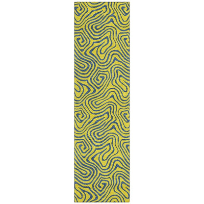 LOOMLAN Rugs Zena Yellow Washable Indoor-Outdoor Rug